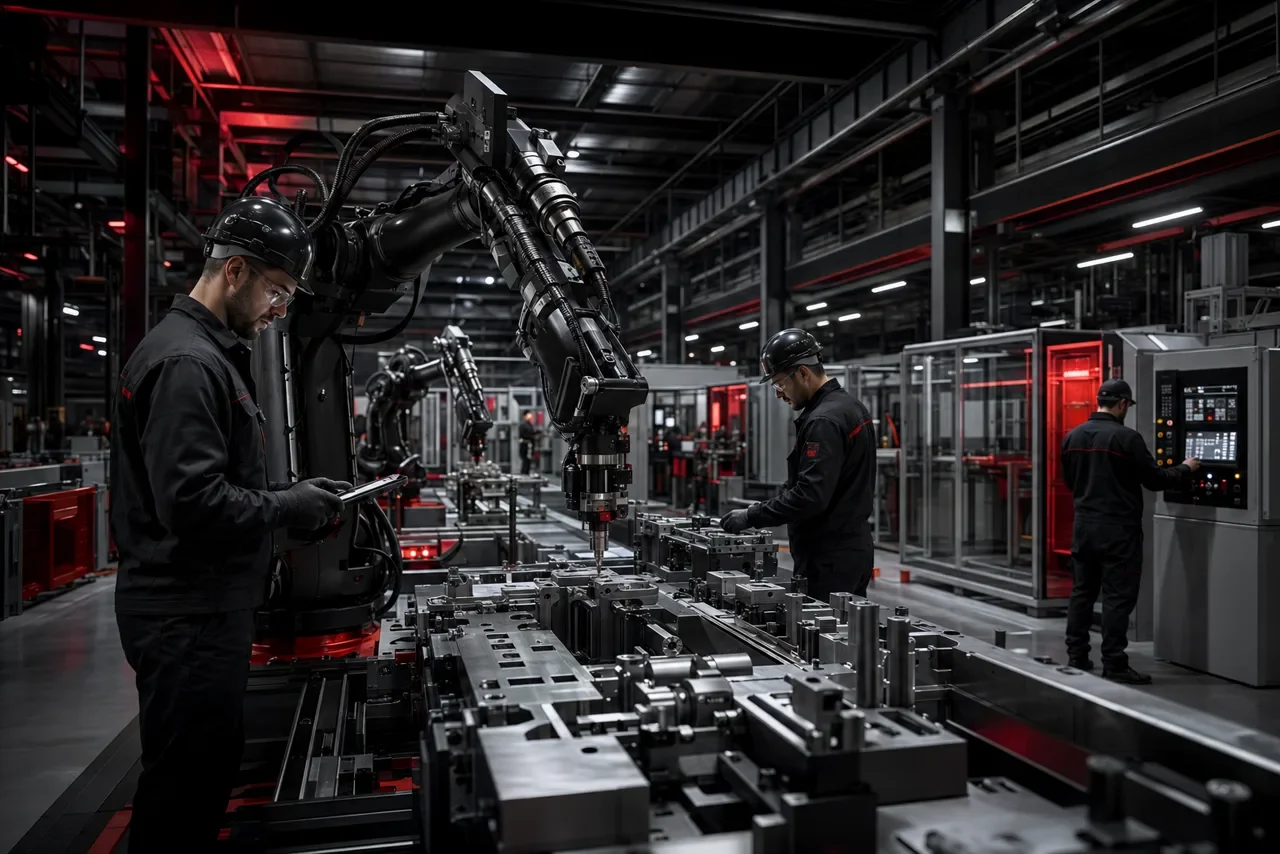 Illustrative robotic manufacturing image representing engineering
